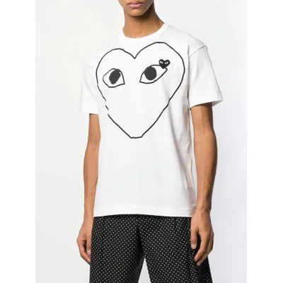 Футболка Comme des Garçons Play Black Heart "White" фото № 7