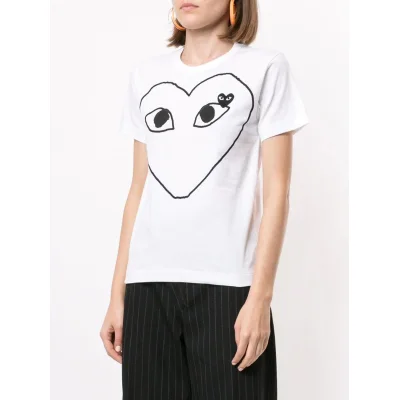 Футболка Comme des Garçons Play Black Heart "White" фото № 8