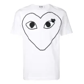 Футболка Comme des Garçons Play Black Heart "White"