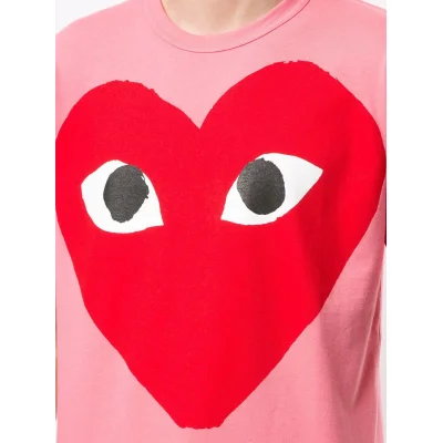 Футболка Comme des Garçons Play Red Heart Eyes "Pink" фото № 2