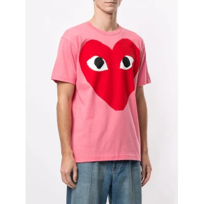 Футболка Comme des Garçons Play Red Heart Eyes "Pink" фото № 6