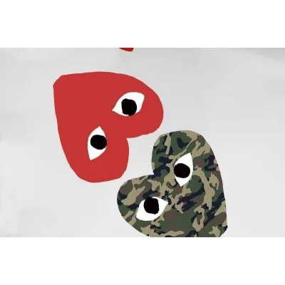 Футболка Comme des Garçons Play Camouflage Heart Eyes "White" фото № 3