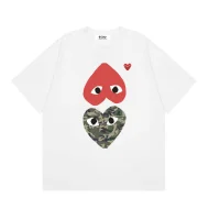 Футболка Comme des Garçons Play Camouflage Heart Eyes "White"