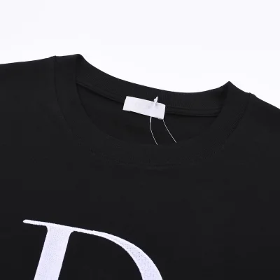 Футболка Dior Logo With A Flower "Black" фото № 5