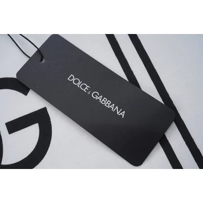 Футболка Dolce Gabbana With Stripes And Monogram "White" фото № 5