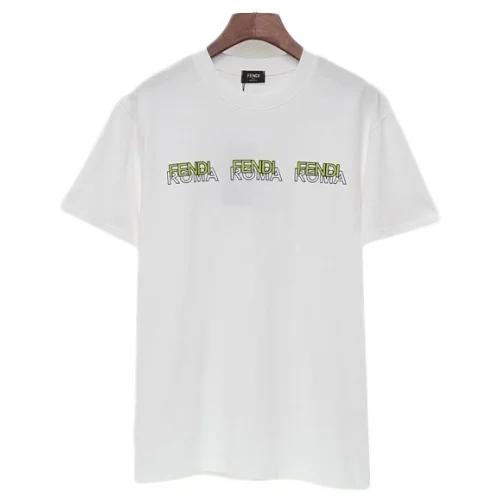 Футболка Fendi Green Reteating Logo Inscription "White"