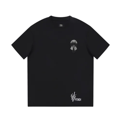 Футболка Fendi With Rhinestone Emblem "Black"