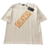 Футболка Fendi With Big Yellow Logo "White"