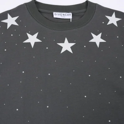 Футболка Givenchy Stars And Rhinestones Print "Gray" фото № 3