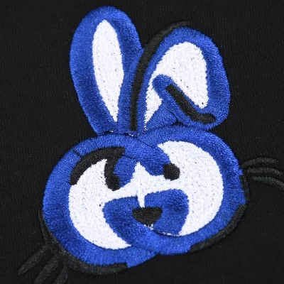 Футболка Gucci With Blue Logo In The Form Of Hare "Black" фото № 2