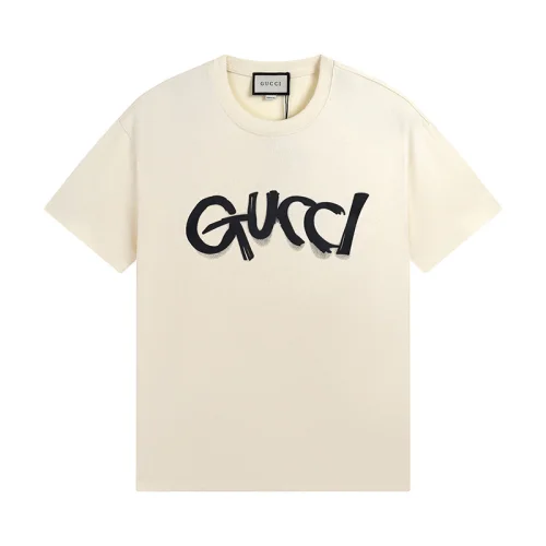 Футболка Gucci With A Logo Painted With Spray Paint "Beige"