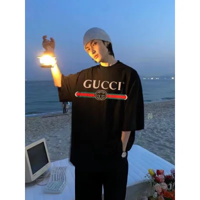 Футболка Gucci Big Word "Black" фото № 5