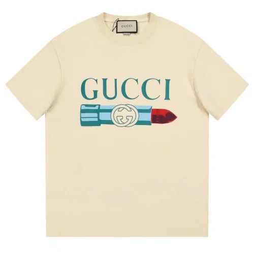 Футболка Gucci Print Lipstick "Cream"