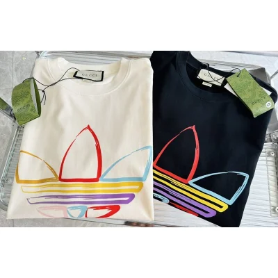 Футболка Gucci X Adidas With Motley Logo "Black" фото № 5