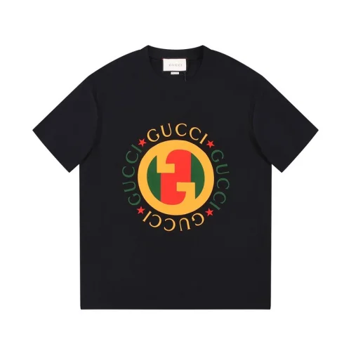 Футболка Gucci With Bright Emblem And Text Logo "Black"