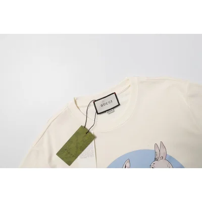 Футболка Gucci X Balenciaga With Rabbits On Blue Background "Cream" фото № 2