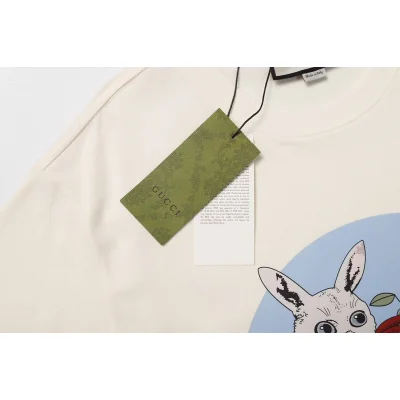 Футболка Gucci X Balenciaga With Rabbits On Blue Background "Cream" фото № 7