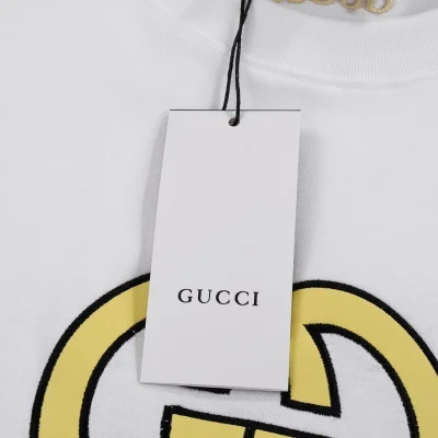Футболка Gucci With Big Yellow Logo "White" фото № 7
