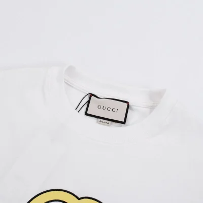 Футболка Gucci With Big Yellow Logo "White" фото № 8