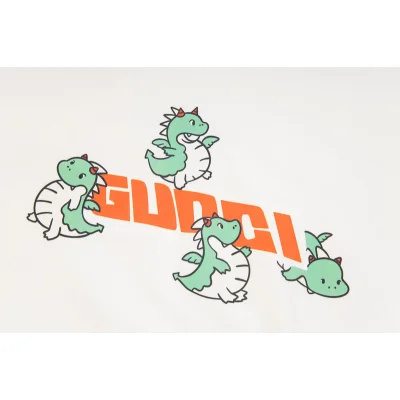 Футболка Gucci Green Dragons "White" фото № 3