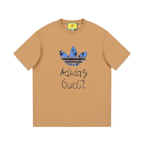 Футболка Gucci X Adidas Logo In The Center "Brown"