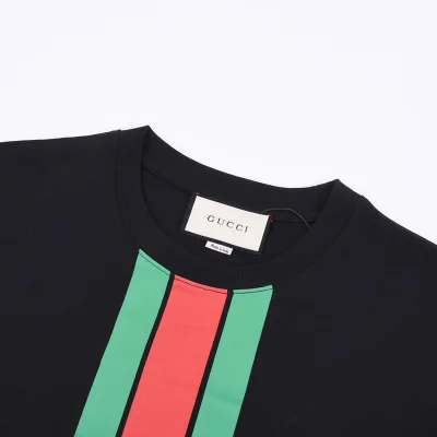 Футболка Gucci Vertical Ribbon With Brand "Black" фото № 5