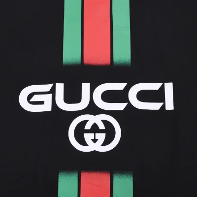 Футболка Gucci Vertical Ribbon With Brand "Black" фото № 6