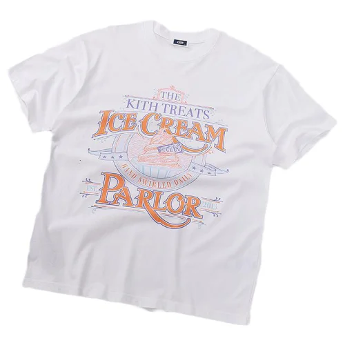 Футболка Kith Ice Cream Parlor "White/Orange"