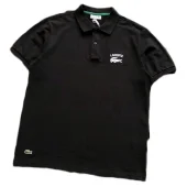 Поло Lacoste Lettering And Small Logo "Black"