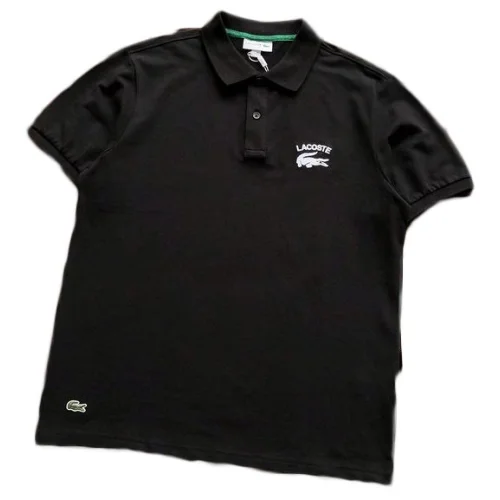 Поло Lacoste Lettering And Small Logo "Black"