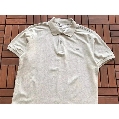 Поло Lacoste Plain With Embroidered Small Logo "Gray" фото № 2