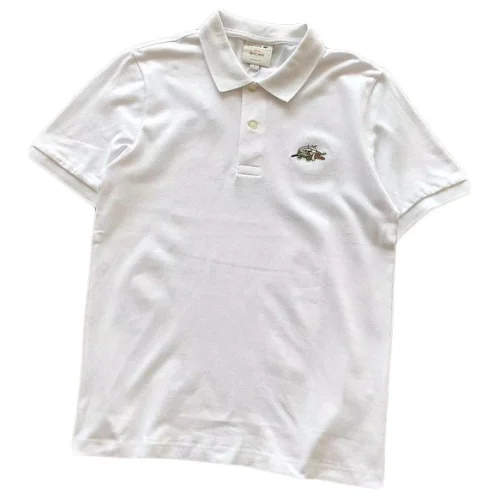 Поло Lacoste Small Crocodile Print - With Stick "White"