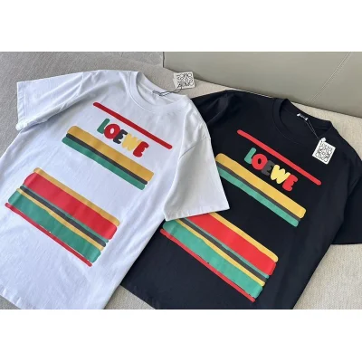 Футболка Loewe Colored Logo Stripes "White" фото № 5