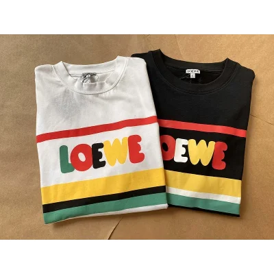 Футболка Loewe With Multicolored Stripes "Black" фото № 3
