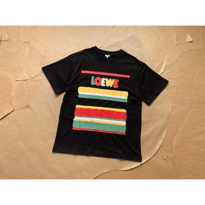 Футболка Loewe With Multicolored Stripes "Black" фото № 4