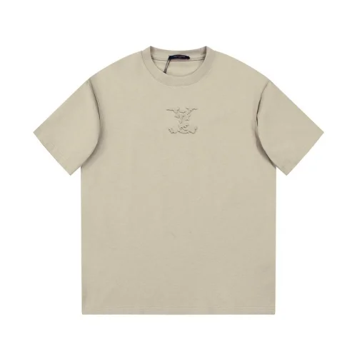 Футболка Louis Vuitton Embossed Monogram Logo "Beige/Gray"