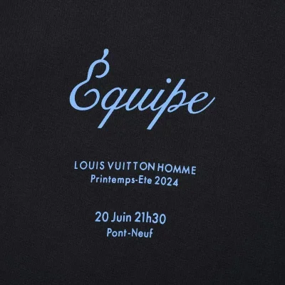 Футболка Louis Vuitton With Blue Print "Black" фото № 2