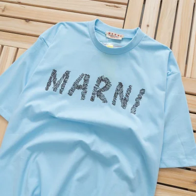 Футболка Marni With Logo "Blue" фото № 6