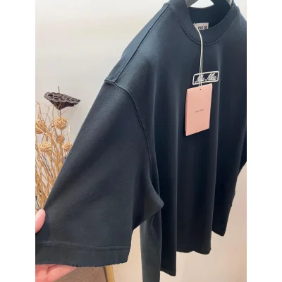 Футболка Miu Miu Frontside Handwritten Logo Miu Miu "Blue" фото № 5