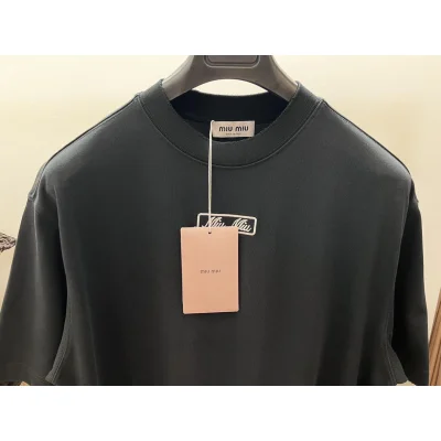 Футболка Miu Miu Frontside Handwritten Logo Miu Miu "Blue" фото № 2