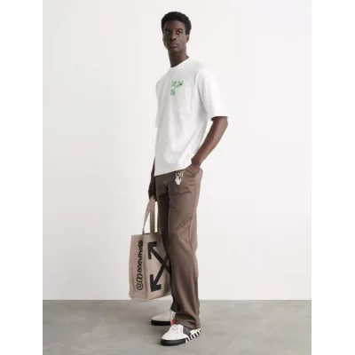 Футболка Off White Logo Behind Pocket "White" фото № 4