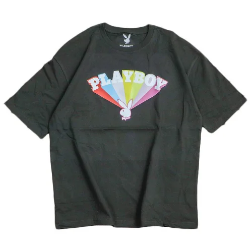 Футболка Playboy Logo With Rainbow "Black"