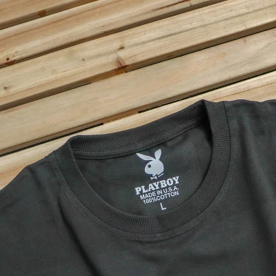 Футболка Playboy Big Logo On Inscription Background Front "Black" фото № 4