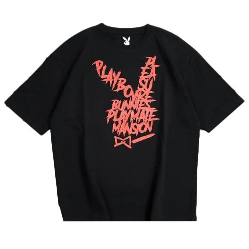 Футболка Playboy Big Logo From Letters Front "Black"