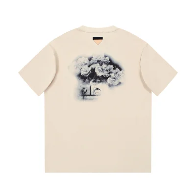 Футболка Prada Picture With Flowers "Beige" фото № 2