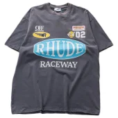 Футболка Rhude Front Inscription Raceway "Gray"