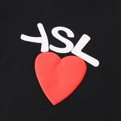 Футболка Saint Laurent Heart Print "Black" фото № 5