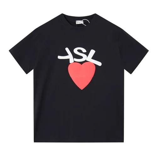 Футболка Saint Laurent Heart Print "Black"