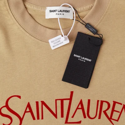 Футболка Saint Laurent The Inscription With The Logo "Brown" фото № 3