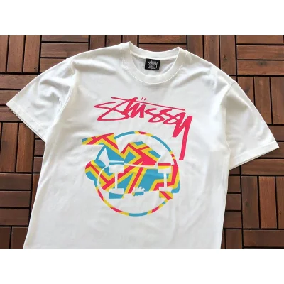 Футболка Stussy Colorful Circle With Image Inside And Logo "White" фото № 2